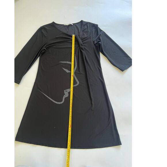 Sun Light Black 3/4 Sleeve Mini Dress Womens Size 1 Artsy Edgy Whimsi Goth - Picture 4 of 16